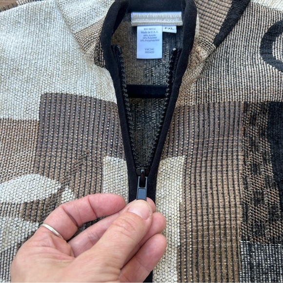 Coldwater Creek Fall zip up jacket petite Large leaf print 🍂 - Picture 8 of 12